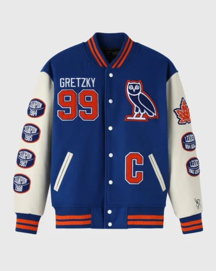 Ovo gretzky varsity jacket Blue